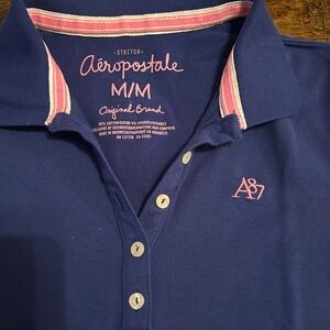 Aeropostale Navy Polo with Pink Details